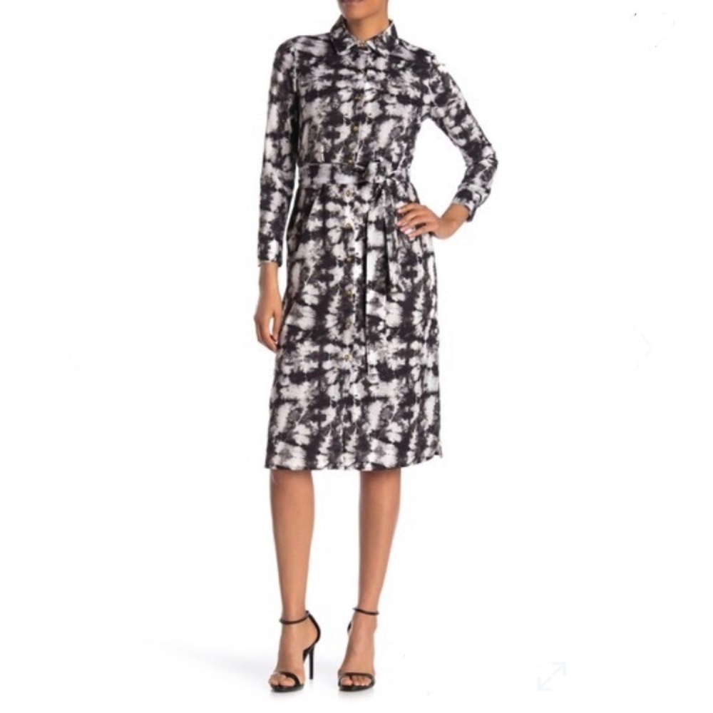 NWT Alexia Admor Tie-Dyed Button-Front Shirtdress